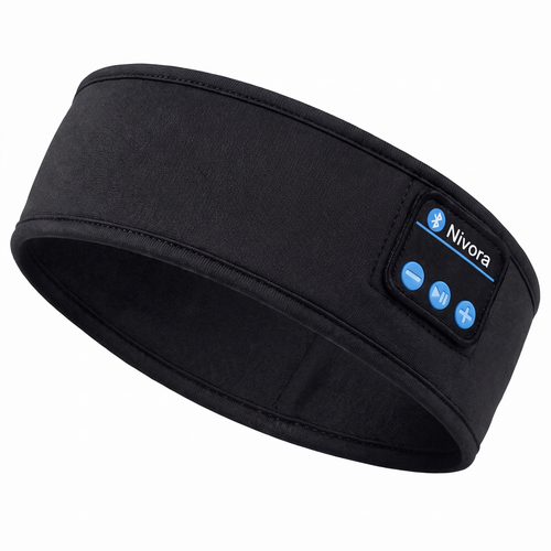 Nivora Bluetooth ski headband in midnight black
